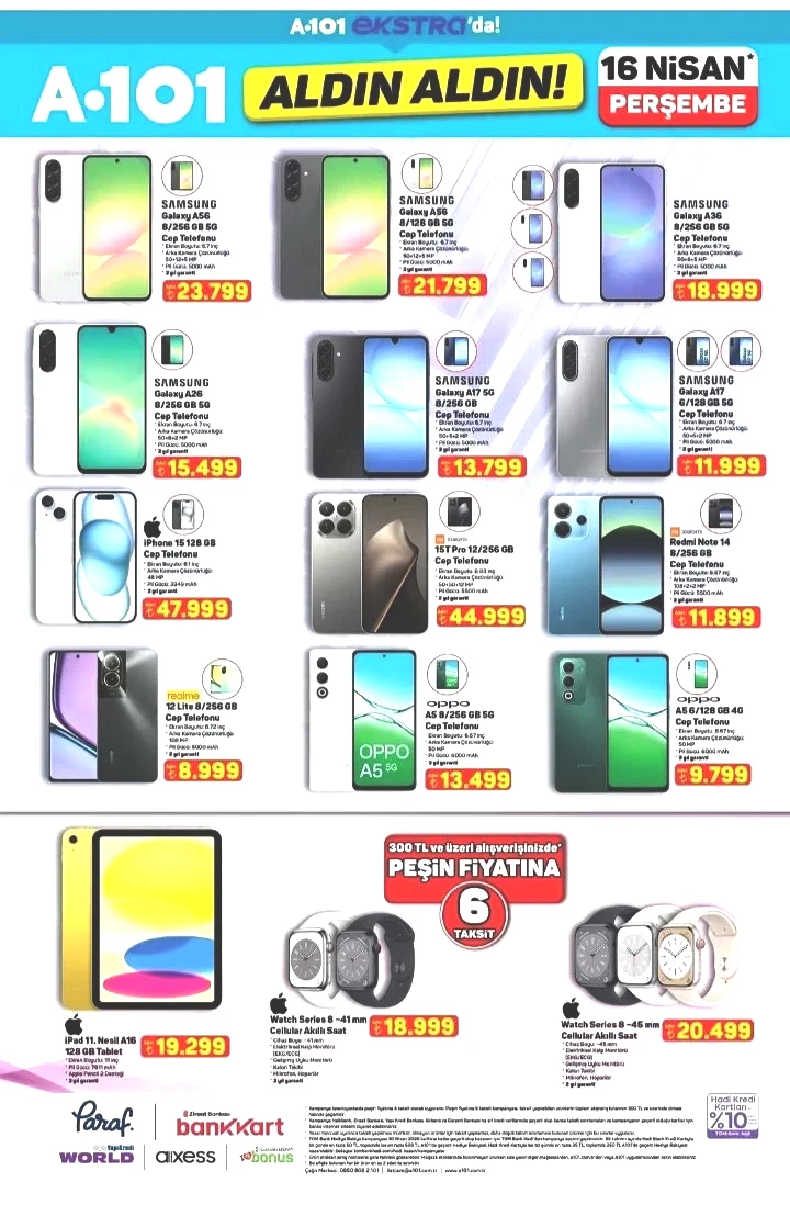 A101 16 Nisan Online Aldın Aldın Kataloğu: Teknolojiden spor aletlerine internete özel dev kampanya! - Sayfa 1