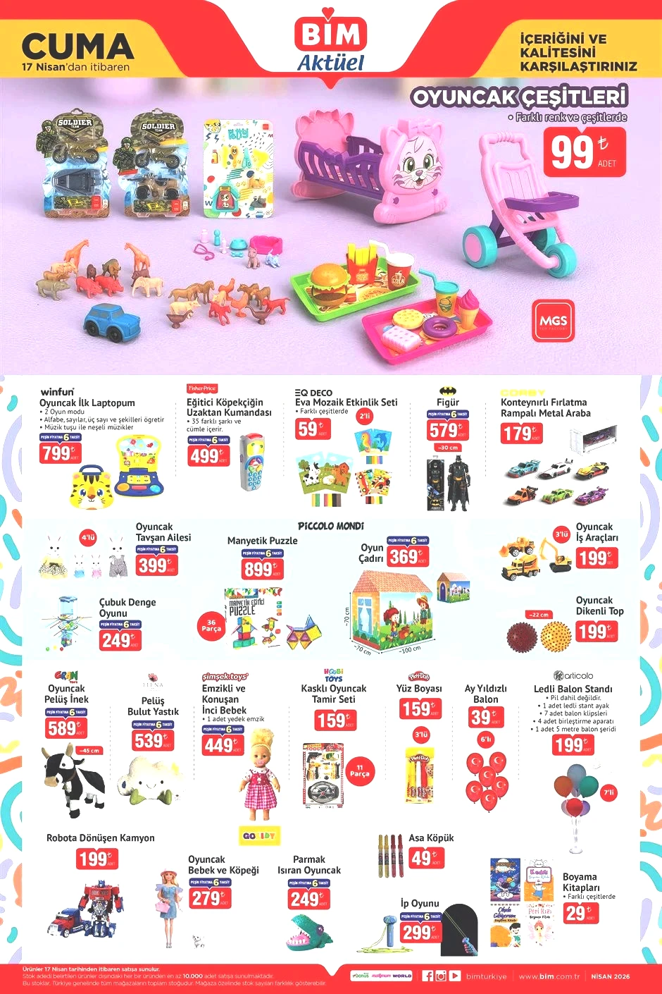 RAFLARDA YEPYENİ BİM AKTÜEL 17 NİSAN 2026 KATALOĞU İNDİRİMLİ BROŞÜRÜ TAM LİSTE || Bimde bu hafta neler var Bim aktüel afişi Sepetli Bisiklet, Tuşlu Telefon, Işıklı Scooter satışa çıktı
