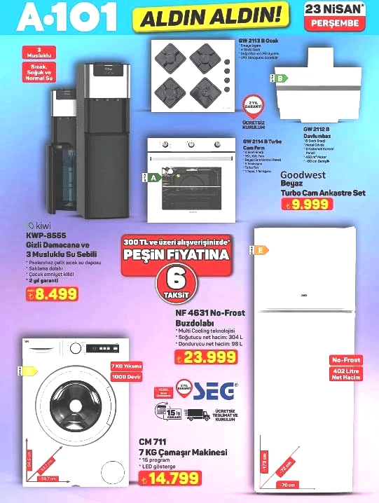 A101 AFİŞ ALDIN ALDIN ÜRÜNLERİ 23 NİSAN 2026 || A101 aktüel ürünler kataloğu bu hafta neler getiriyor A101 broşürü ile manyetik blok, iç mekan LED ekran, cam temizleme robotu, su sebili, buharlı temizleyici, trambolin geliyor