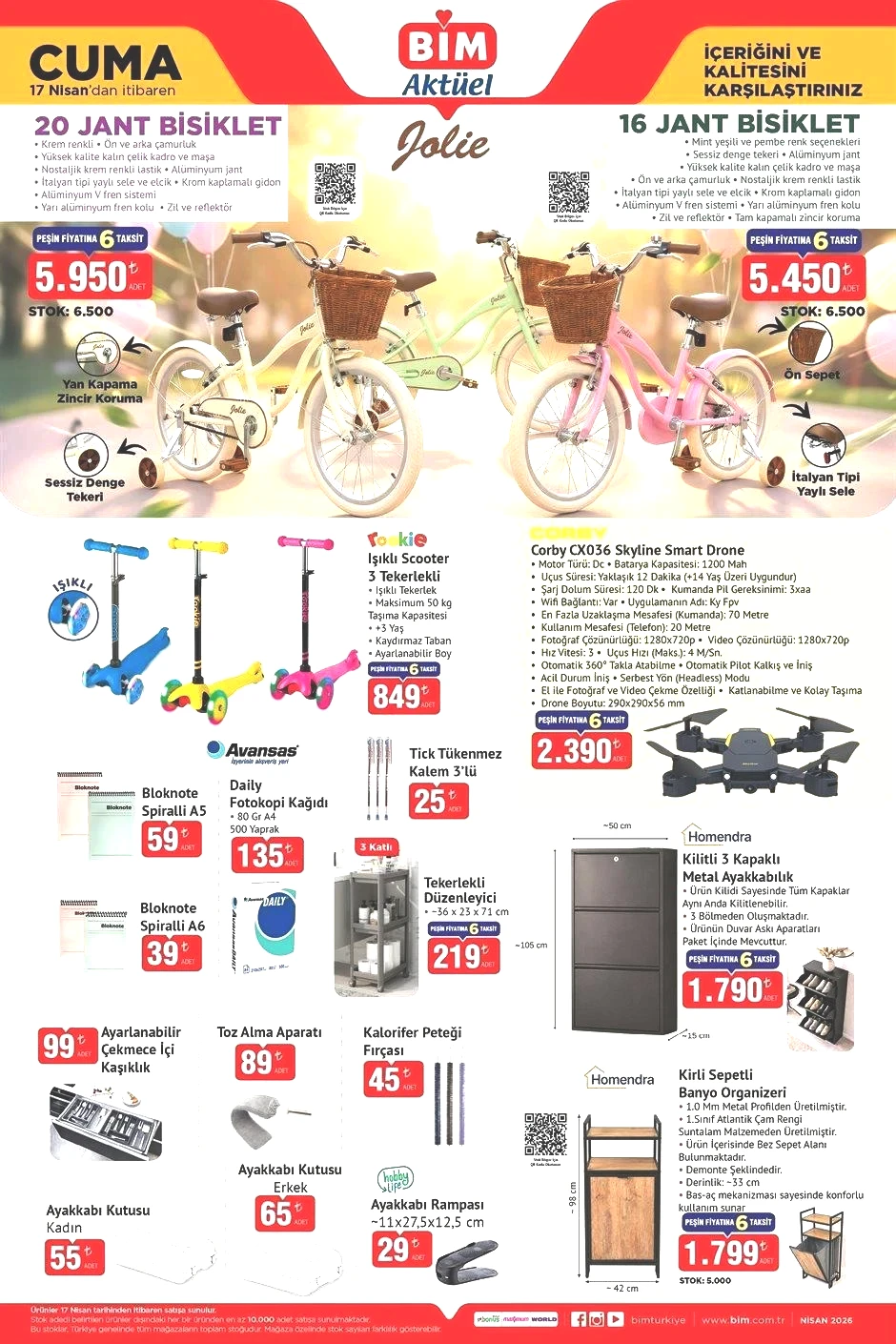 17 NİSAN CUMA BİM AKTÜEL KATALOĞU