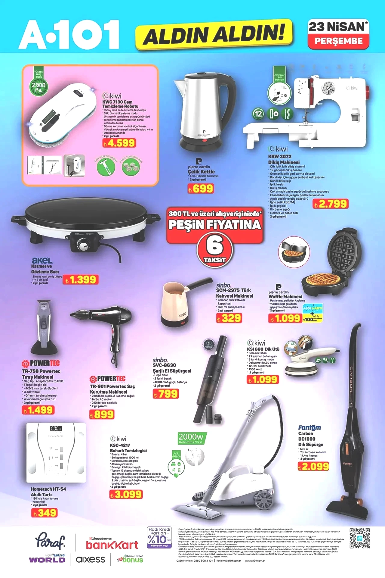 A101 kataloğu güncellendi! 23 Nisan'a özel ürünler, motosiklet, buharlı temizleyici ve daha fazlası geliyor