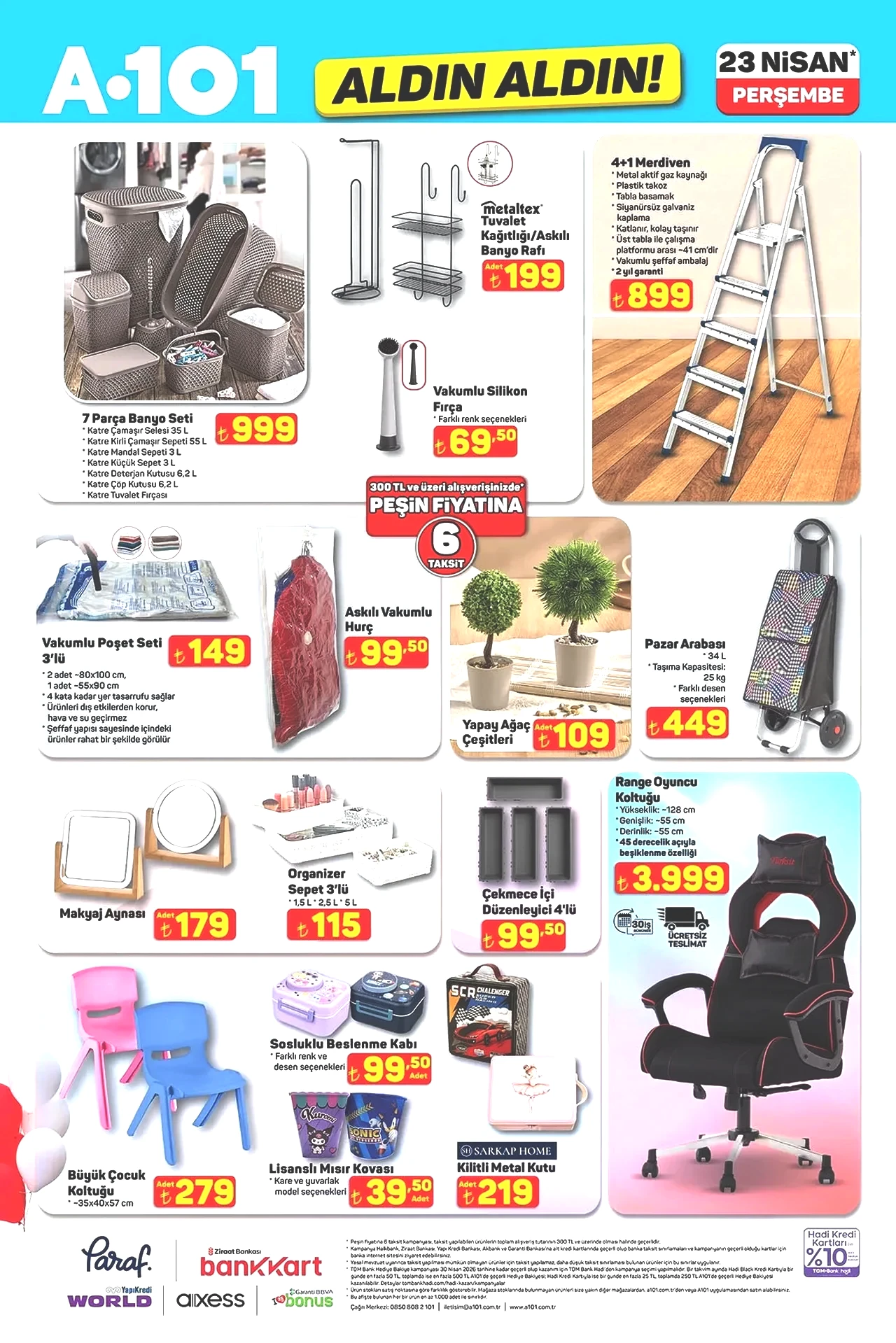 A101 kataloğu güncellendi! 23 Nisan'a özel ürünler, motosiklet, buharlı temizleyici ve daha fazlası geliyor